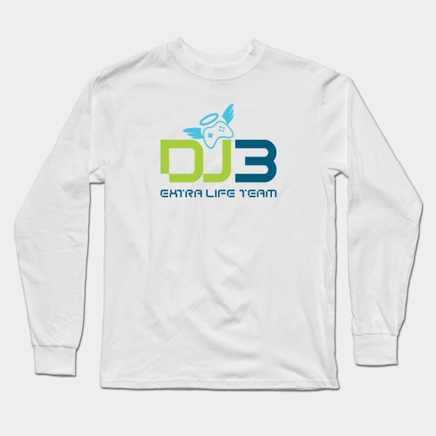 DJ3 Tri-Color Logo Long Sleeve T-Shirt by DJ3 Extra Life Team